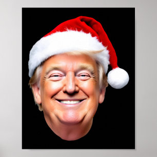 Rolig Trump Santa Hatt Donald Trump Jul Nyår Poster