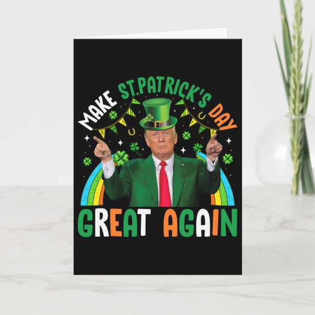 Rolig Trump Shamrock Gör St Patrick's Day Stor Ige Kort (Framsida)