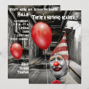Rolig Trump som Trumpwise Clownen Halloween Inbjudningar