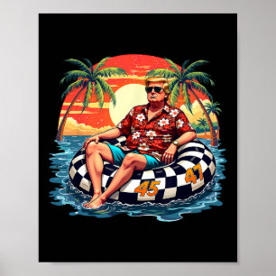 Rolig Trump Sommar 2025 Strand Tropisk Rolig Trump Poster