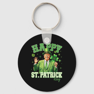 Rolig Trump St Patrick's Day Lucky Shamrock Irland Nyckelring