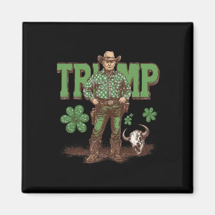 Rolig Trump St Pattys Western Cowboy Trump Shamroc Magnet