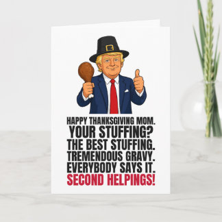 Rolig Trump tackkort för mamma till thanksgiving Helgkort