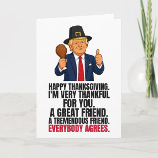 Rolig Trump tackkort för vänner till Thanksgiving Helgkort