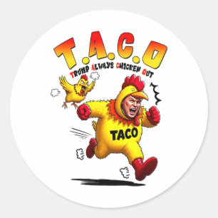 Rolig Trump Taco skämt Anti Trump protest t-shirt Runt Klistermärke