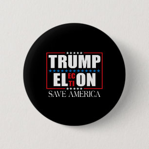 Rolig Trump Val Usa Flagga Trump Elon Rädda Amerik Knapp
