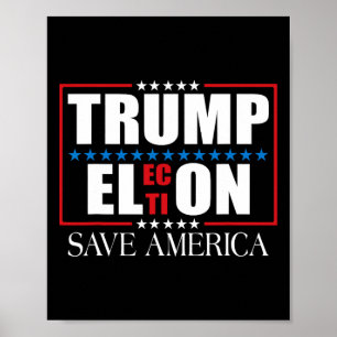 Rolig Trump Val Usa Flagga Trump Elon Rädda Amerik Poster