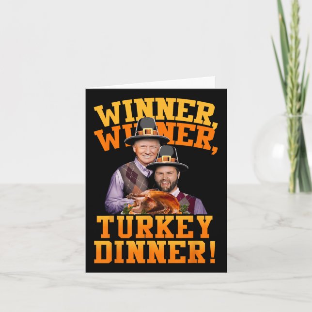 Rolig Trump Vance Vinnare Vinnare Turkdinner Än Kort (Framsida)