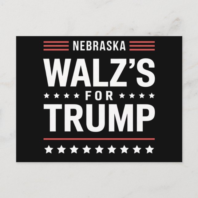 Rolig Trump Vance Walz's För Trump Nebraska Vykort (Framsida)