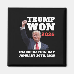 Rolig Trump Vann 2025 Invigning Dag Team Republika Magnet