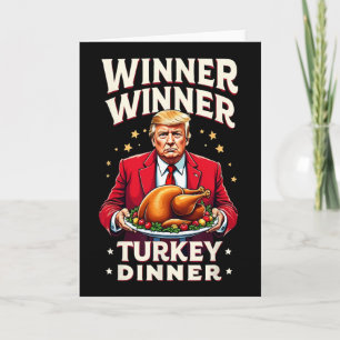 Rolig Trump Vinnare Vinnare Turké Middag Tackgivin Kort