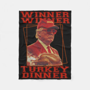 Rolig Trump Vinnare Vinnare Turkisk Middag Tackgiv Fleecefilt