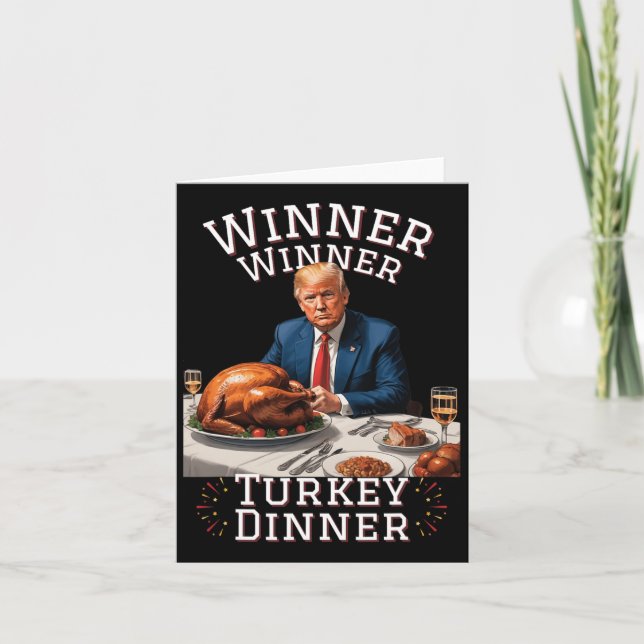 Rolig Trump Vinnare Vinnare Turkisk Middag Tackgiv Kort (Framsida)