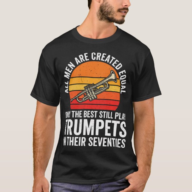 Rolig trumpet pappa 70-årsdag fadersdag t shirt (Framsida)