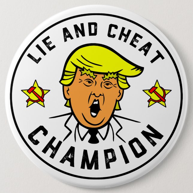 Rolig Trumps lögn och fusk mästare Knapp (Framsida)