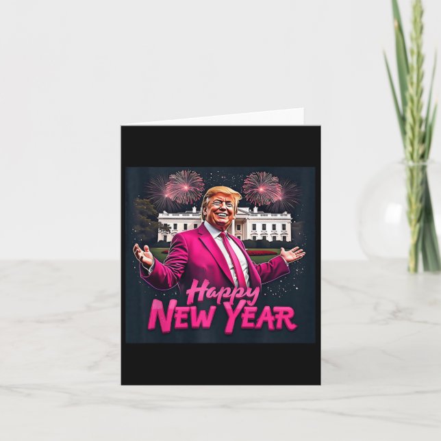 Rolig Trumps Nyårsfest 2025 Trump Nyår Ny Kort (Framsida)