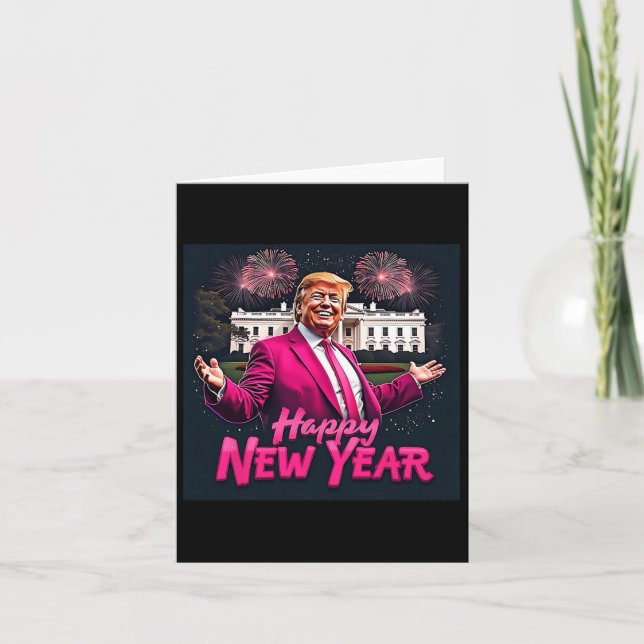 Rolig Trumps Nyårsfest 2025 Trump Nytt År Nytt Kort (Framsida)