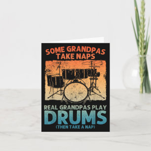 Rolig trumslagare konst för farfar män Drumline tr Kort