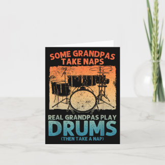 Rolig trumslagare konst för farfar män Drumline tr Kort