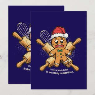 Rolig "Tuff Kamp" Pepparkaksgubbe Jul Julkort