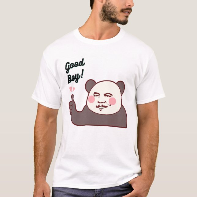Rolig Tummen Upp Panda Meme T Shirt (Framsida)