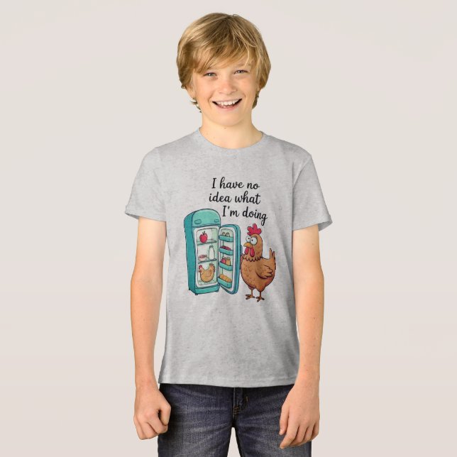 Rolig Tupp Kylskåp Förvirrad Humör T Shirt (Framsida Full)
