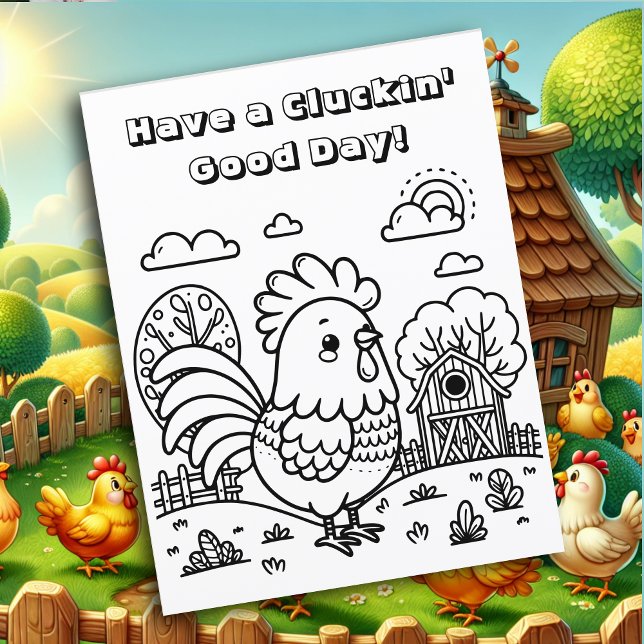 Rolig Tupp och Kyckling Puns Färg Me (Skapare uppladdad)