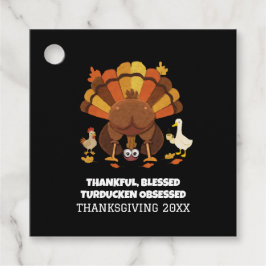 Rolig Turducken Thanksgiving Gåvor Etiketter