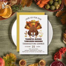 Rolig Turducken Thanksgiving-middag Inbjudningar
