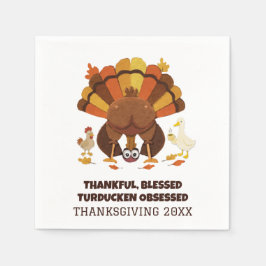 Rolig Turducken Thanksgiving Pappersservett