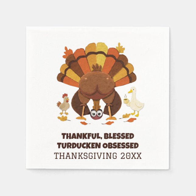 Rolig Turducken Thanksgiving Pappersservett (Framsidan)