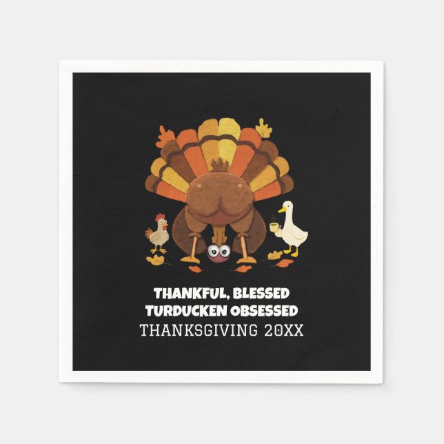 Rolig Turducken Thanksgiving Pappersservett (Framsidan)