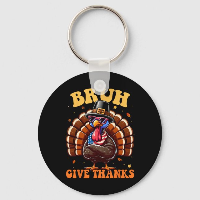 Rolig Turk Bruh Meme Citat Thanksgiving T-shirts  Nyckelring (Framsida)