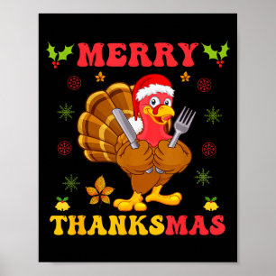 Rolig Turk Santa Glad Thanksmas Jul Tack Poster
