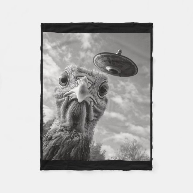 Rolig Turk Selfie Ufo Tackgivnings  Fleecefilt (Framsidan)