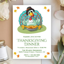 Rolig Turk Thanksgiving Middagsfest Inbjudan