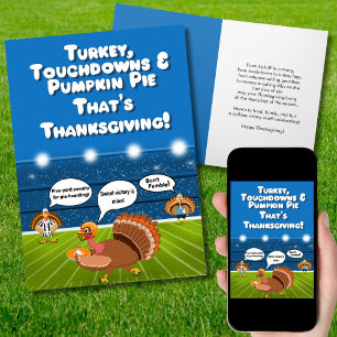 Rolig Turkfotboll Thanksgiving Touchdowns Kort