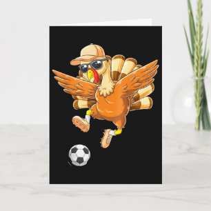 Rolig Turkiet Cykel Spark Fotboll Thanksgiving Poj Kort
