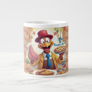 Rolig Turkisk kock i aktion,Thanksgiving Jumbo Mugg