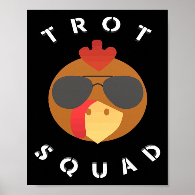 Rolig Turkos Ansikts Trot Squad Tacksgiving Löpnin Poster (Framsidan)