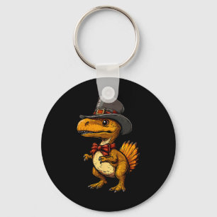 Rolig Turkos Dinosaur Thanksgiving Söt Turkeysaur Nyckelring
