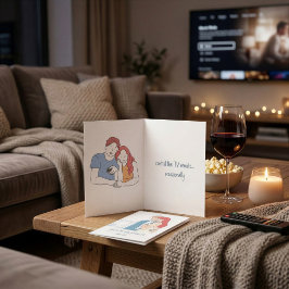 Rolig TV-fjärrkontroll Valentine-kort för par Kort