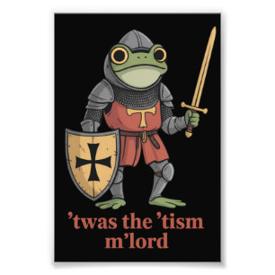 Rolig T'var 'Tismen M'Herre Medeltida Riddare Grod Fototryck