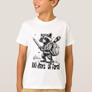Rolig Tvättbjörn 100 Dagar Av Vild Skolkaos T Shirt