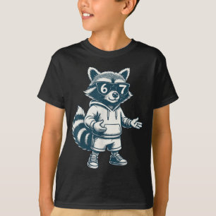 Rolig Tvättbjörn 67 Meme Sex Sju T Shirt