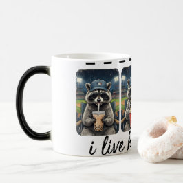 Rolig Tvättbjörn Baseboll Kaffe Mugg – Jag Bor Här