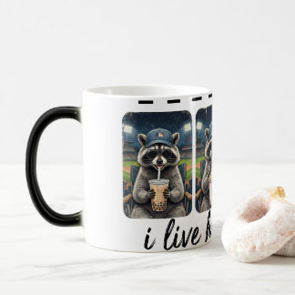 Rolig Tvättbjörn Baseboll Kaffe Mugg – Jag Bor Här