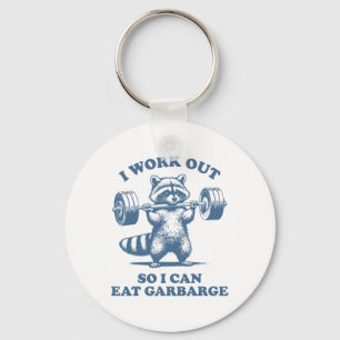 Rolig Tvättbjörn Gym Humor Jag Tränar Så Jag Kan Ä Nyckelring