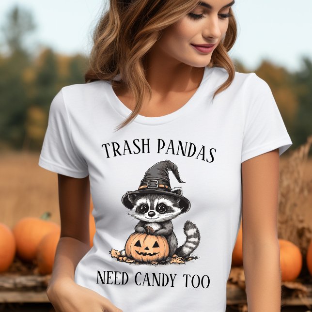 Rolig Tvättbjörn Halloween Tröja (Funny Halloween Raccoon Shirt  Trash Pandas Need Candy Too!)