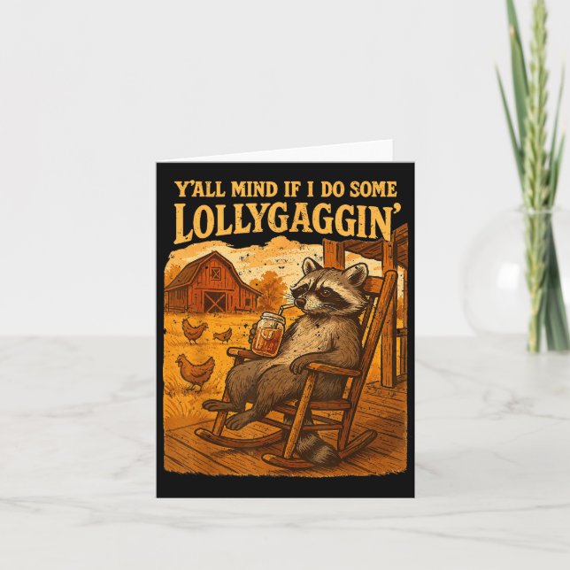 Rolig Tvättbjörn i Cowboykläder, Har Ni Något emot Kort (Framsida)